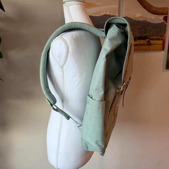 Herschel Supply Co. Sage Green Backpack with Tan Straps - Picture 3 of 4